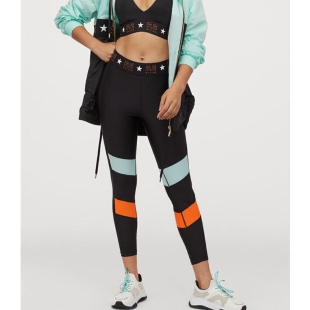 PE Nation X H&M Collab Black Activewear Leggings Size Large